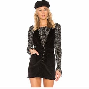 Free People Old School Love Black Corduroy Dress